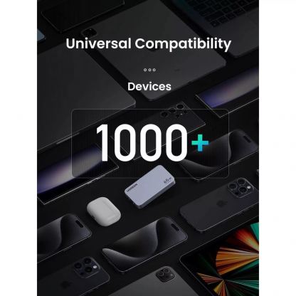 Захранване за ел. мрежа за лаптопи, смартфони и таблети с USB-A и 2xUSB-C изходи с технология за бързо зареждане - Ugreen Nexode Pro GaN Fast Wall Charger 65W PD (тъмносив) 5