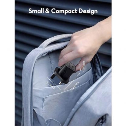 Захранване за ел. мрежа с USB-C изход с технология за бързо зареждане - RavPower RP-PC1055 USB-C GaN PD Fast Wall Charger 20W (черен) 4