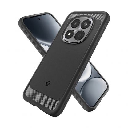 Тънък качествен силиконов (TPU) калъф за Xiaomi Redmi Note 15 Pro 5G - Spigen Rugged Armor Case (черен) 11