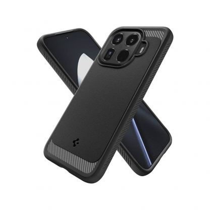 Тънък качествен силиконов (TPU) калъф за Xiaomi 15T Pro - Spigen Rugged Armor Case (черен) 11