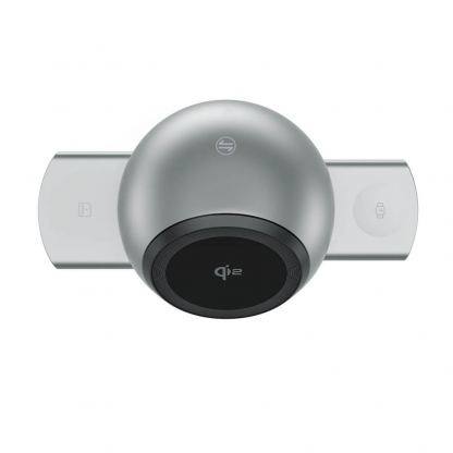 Безжичен спийкър с тройна поставка (пад) за безжично зареждане за iPhone с Magsafe и AirPods - 4smarts Qi2 ChargeBot Sound 3-in-1 Charging Station With Bluetooth Speaker (тъмносив) 6