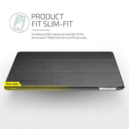 Verus Saffiano K1 - кожен калъф и поставка за iPad Air 3 (2019), iPad Pro 10.5 (черен) 2