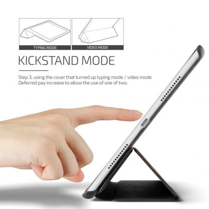 Verus Saffiano K1 - кожен калъф и поставка за iPad Air 3 (2019), iPad Pro 10.5 (черен) 4