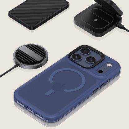 Хибриден удароустойчив кейс с MagSafe за iPhone 17 Pro - Benks Magnetic Lucid Armor Camera Control Case (син) 4