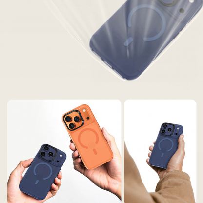 Хибриден удароустойчив кейс с MagSafe за iPhone 17 Pro - Benks Magnetic Lucid Armor Camera Control Case (син) 6