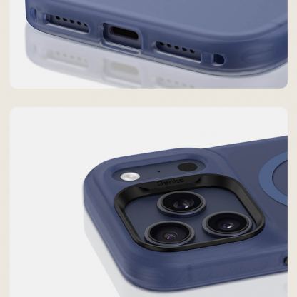 Хибриден удароустойчив кейс с MagSafe за iPhone 17 Pro - Benks Magnetic Lucid Armor Camera Control Case (син) 9