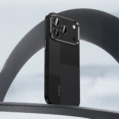 Удароустойчив кевларен кейс с MagSafe за iPhone 17 Pro -  Benks Magnetic Armor Pro Montage Kevlar Metal Frame Camera Control Case 600D and 1500D (черен) 5