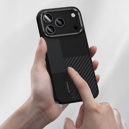 Удароустойчив кевларен кейс с MagSafe за iPhone 17 Pro -  Benks Magnetic Armor Pro Montage Kevlar Metal Frame Camera Control Case 600D and 1500D (черен) 7