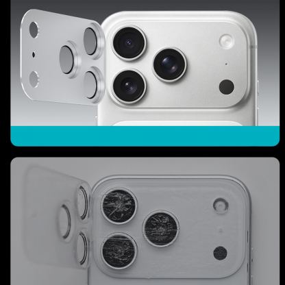 Предпазни стъклени лещи с цяла метална плочка за камерата на iPhone 17 Pro - Benks Glass Warrior Metal Lens Protector Tempered Glass (оранжев) 4