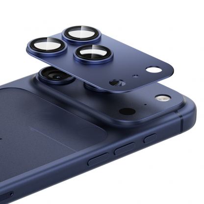 Предпазни стъклени лещи с цяла метална плочка за камерата на iPhone 17 Pro Max - Benks Glass Warrior Metal Lens Protector Tempered Glass (син) 2