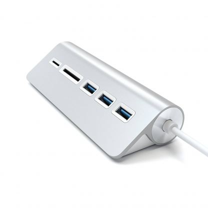 Satechi Aluminum USB 3.0 Hub & Card Reader - алуминиев 3-портов USB 3.0 хъб с четец за карти за компютри и лаптопи  5
