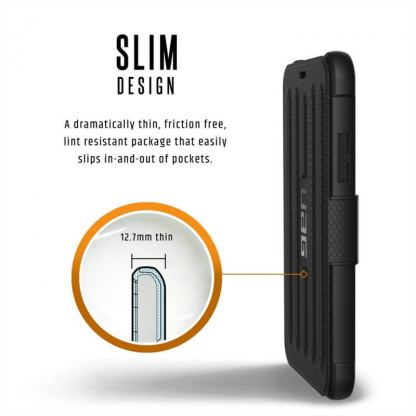 Urban Armor Gear Metropolis - удароустойчив хибриден кейс тип портфейл за iPhone XS, iPhone X (черен) 7