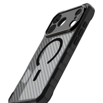 Хибриден удароустойчив кейс с кевлар за iPhone 17 Pro Max (черен-прозрачен мат) - ItSkins Supreme R Tek MagSafe Case (bulk) 2