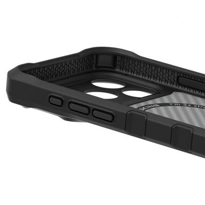 Хибриден удароустойчив кейс с кевлар за iPhone 17 Pro Max (черен-прозрачен мат) - ItSkins Supreme R Tek MagSafe Case (bulk) 5