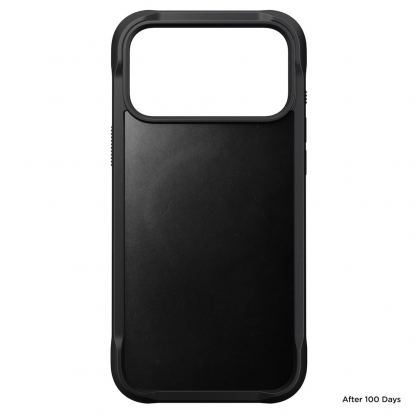 Хибриден кожен (естествена кожа) удароустойчив кейс с MagSafe за iPhone 17 Pro - Nomad Rugged Leather Horween MagSafe Case (черен) 3