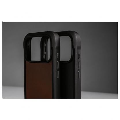 Хибриден кожен (естествена кожа) удароустойчив кейс с MagSafe за iPhone 17 Pro - Nomad Rugged Leather Horween MagSafe Case (черен) 7