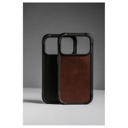 Хибриден кожен (естествена кожа) удароустойчив кейс с MagSafe за iPhone 17 Pro - Nomad Rugged Leather Horween MagSafe Case (черен) 8