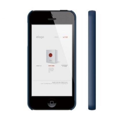 Elago S5 Slim Fit 2 Case + HD Clear Film - кейс и HD покритие за iPhone 5 (тъмносин-мат) 3