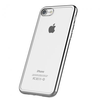 Devia Glitter Soft Case - силиконов (TPU) калъф за iPhone SE 2020, iPhone 7, iPhone 8 (прозрачен-сребрист) 4