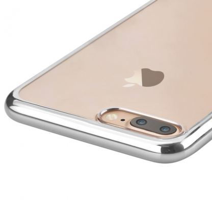 Devia Glitter Soft Case - силиконов (TPU) калъф за iPhone SE 2020, iPhone 7, iPhone 8 (прозрачен-сребрист) 9