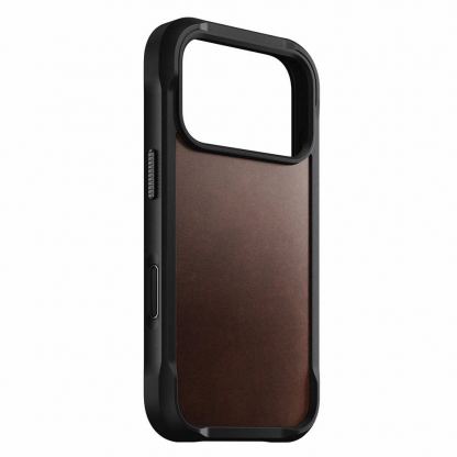 Хибриден кожен (естествена кожа) удароустойчив кейс с MagSafe за iPhone 17 Pro Max - Nomad Rugged Leather Horween MagSafe Case (тъмнокафяв) 4