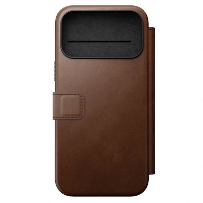 Кожен калъф (естествена кожа), тип портфейл с MagSafe за iPhone 17 Pro Max - Nomad Modern Leather Folio MagSafe Case (тъмнокафяв) 3