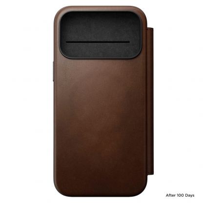 Кожен калъф (естествена кожа), тип портфейл с MagSafe за iPhone 17 Pro Max - Nomad Modern Leather Folio MagSafe Case (тъмнокафяв) 4