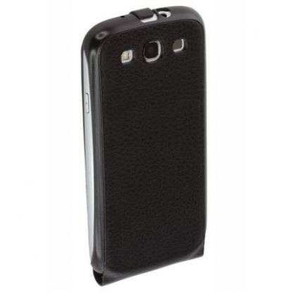 Samsung Leather Flip - вертикален кожен калъф за Samsung Galaxy S3 i9300 (черен) 2