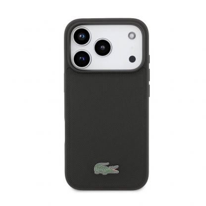 Комплект дизайнерски кожен кейс с MagSafe и кожен портфейл (джоб) с MagSafe за iPhone 17 Pro - Lacoste Iconic Petit Pique Logo MagSafe Case With Magnetic Wallet Set (черен) 3