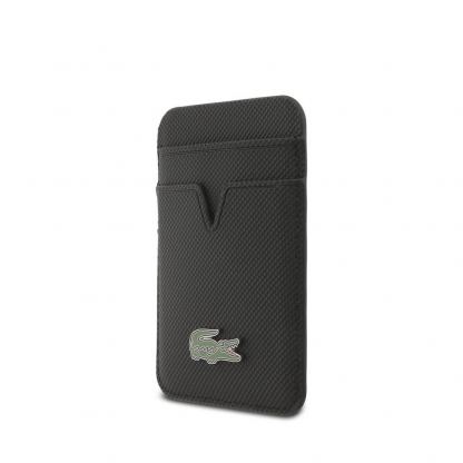 Комплект дизайнерски кожен кейс с MagSafe и кожен портфейл (джоб) с MagSafe за iPhone 17 Pro - Lacoste Iconic Petit Pique Logo MagSafe Case With Magnetic Wallet Set (черен) 6