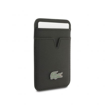 Комплект дизайнерски кожен кейс с MagSafe и кожен портфейл (джоб) с MagSafe за iPhone 17 Pro - Lacoste Iconic Petit Pique Logo MagSafe Case With Magnetic Wallet Set (черен) 8