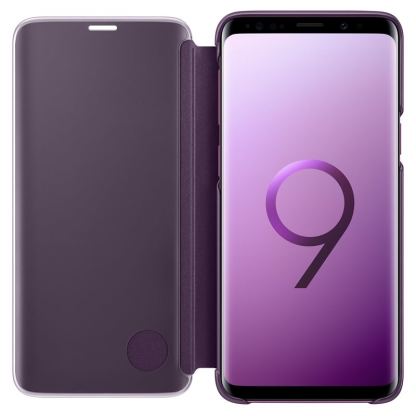 Samsung Clear View Stand Cover EF-ZG960CVEGWW - оригинален кейс с поставка, през който виждате информация от дисплея за Samsung Galaxy S9 (виолетов) 5