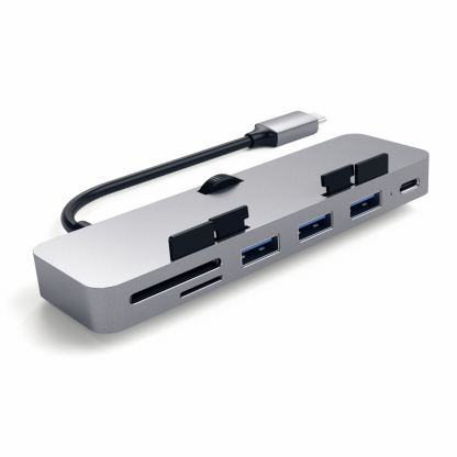 Satechi Aluminium USB-C Clamp Hub - алуминиев USB-C хъб и четец за SD/microSD карти за iMac Pro 2017 (тъмносив) 3