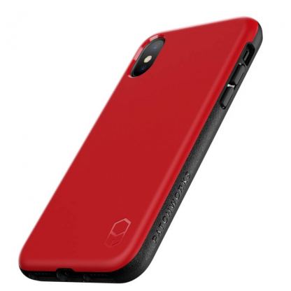 Patchworks Level ITG Case - хибриден удароустойчив TPU калъф за iPhone XS, iPhone X (червен) 4