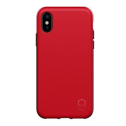 Patchworks Level ITG Case - хибриден удароустойчив TPU калъф за iPhone XS, iPhone X (червен) 5