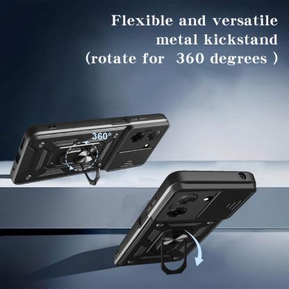 Хибриден удароустойчив кейс с пръстен против изпускане за Samsung Galaxy S26 Edge - Techsuit CamShield Case (черен) 6