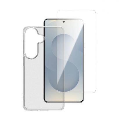 Тънък поликарбонатов кейс и стъклено защитно покритие за дисплея на Samsung Galaxy S26 - 4smarts 360° Protection Set (прозрачен) 6