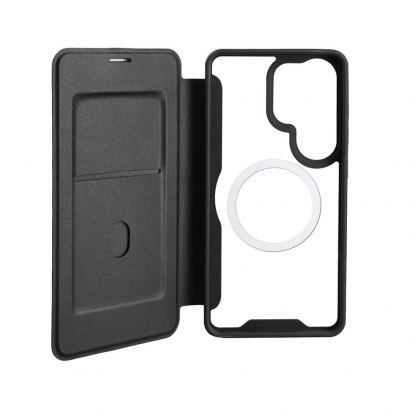 Кожен калъф, тип портфейл с отделение за кр. карти и Qi2 поддръжка за Samsung Galaxy S26 Ultra - 4smarts Urban Pro Flipcase (черен) 2