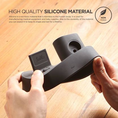 Elago Trio Charging Hub - силиконова поставка за зареждане на iPhone, Apple Watch и Apple AirPods (тъмносива) 2