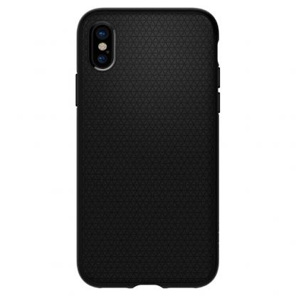 Spigen Liquid Air Case - тънък качествен термополиуретанов кейс за iPhone XS, iPhone X (черен-мат)  3