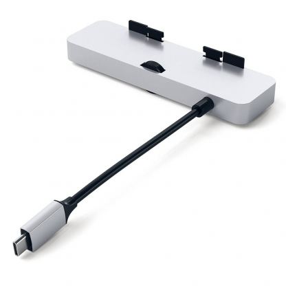 Satechi Aluminium USB-C Clamp Hub - алуминиев USB-C хъб и четец за SD/microSD карти за iMac Pro 2017 (сребрист) 2