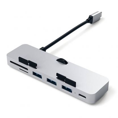 Satechi Aluminium USB-C Clamp Hub - алуминиев USB-C хъб и четец за SD/microSD карти за iMac Pro 2017 (сребрист) 3