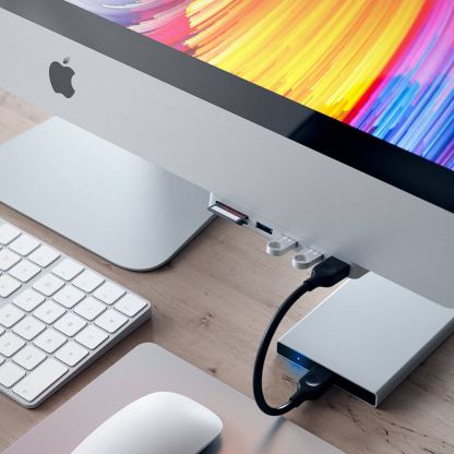 Satechi Aluminium USB-C Clamp Hub - алуминиев USB-C хъб и четец за SD/microSD карти за iMac Pro 2017 (сребрист) 5