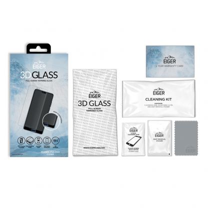 Eiger 3D Glass Full Screen Tempered Glass - калено стъклено защитно покритие за целия дисплея на Huawei P20 Pro (прозрачен) 4