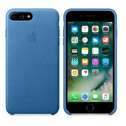 Apple iPhone Leather Case - оригинален кожен кейс (естествена кожа) за iPhone 8 Plus, iPhone 7 Plus (морско синьо) 2