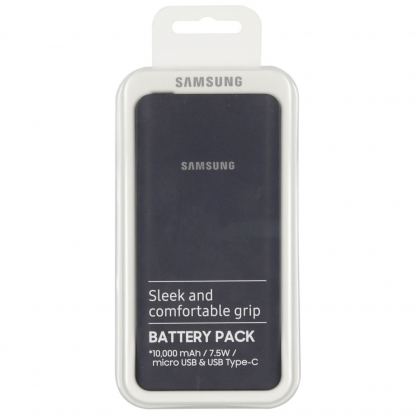Samsung Universal Battery Pack EB-P3000CN, 10000mAh - външна батерия с MicroUSB кабел и USB-C адаптер за мобилни устройства (тъмносин) 5