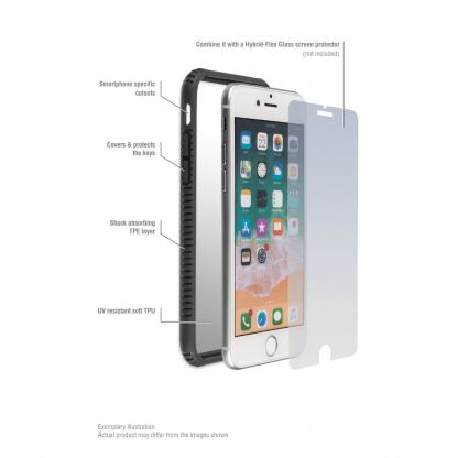 4smarts Clip-On Cover Trendline Premium KNOX - хибриден удароустойчив кейс за iPhone X, iPhone Xs (черен-прозрачен) 5