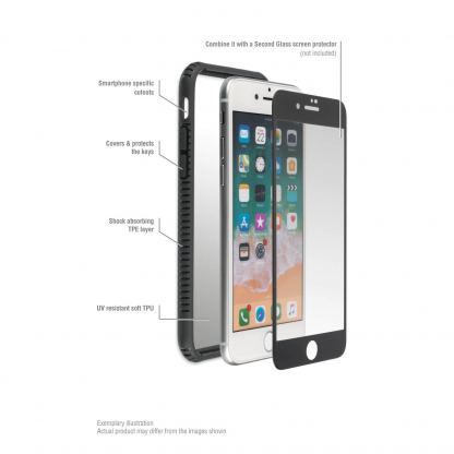 4smarts Clip-On Cover Trendline Premium KNOX - хибриден удароустойчив кейс за iPhone X, iPhone Xs (черен-прозрачен) 6