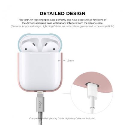 Elago Duo Silicone Case - силиконов калъф за Apple Airpods (розов-бял) 6