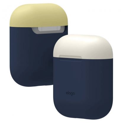 Elago Duo Silicone Case - силиконов калъф за Apple Airpods (син-бял) 2